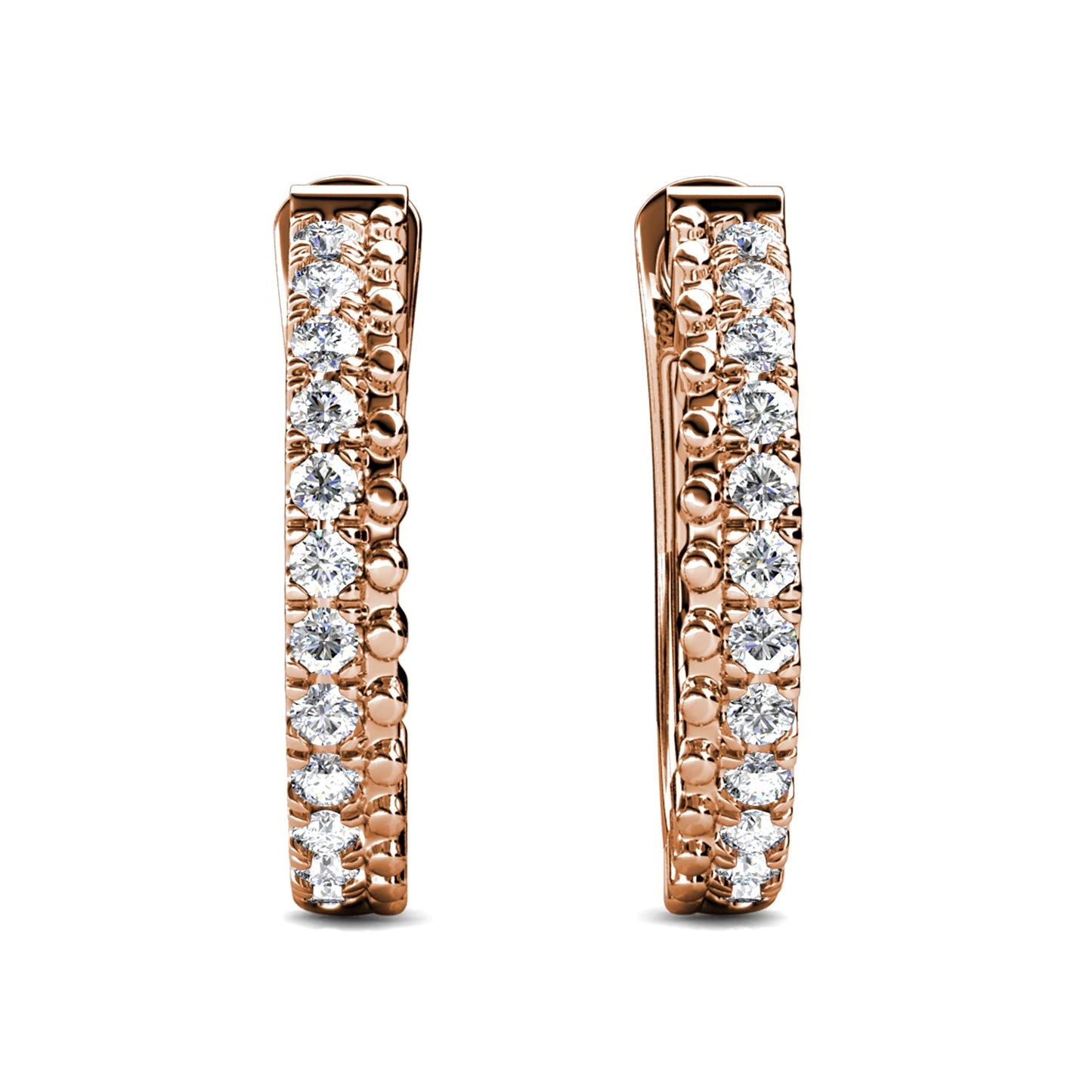 Boucles d'oreilles Aleah en laiton ornées de 24 cristaux scintillants