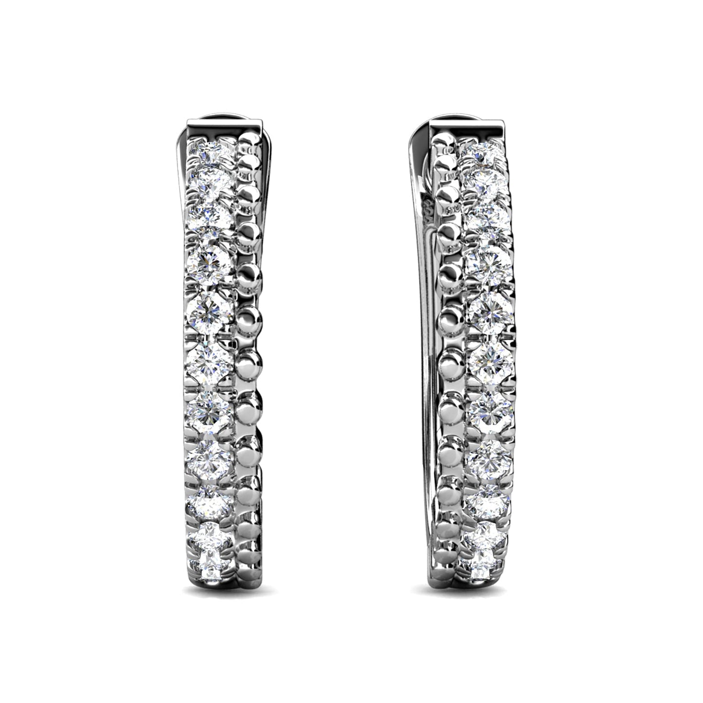 Boucles d'oreilles Aleah en laiton ornées de 24 cristaux scintillants