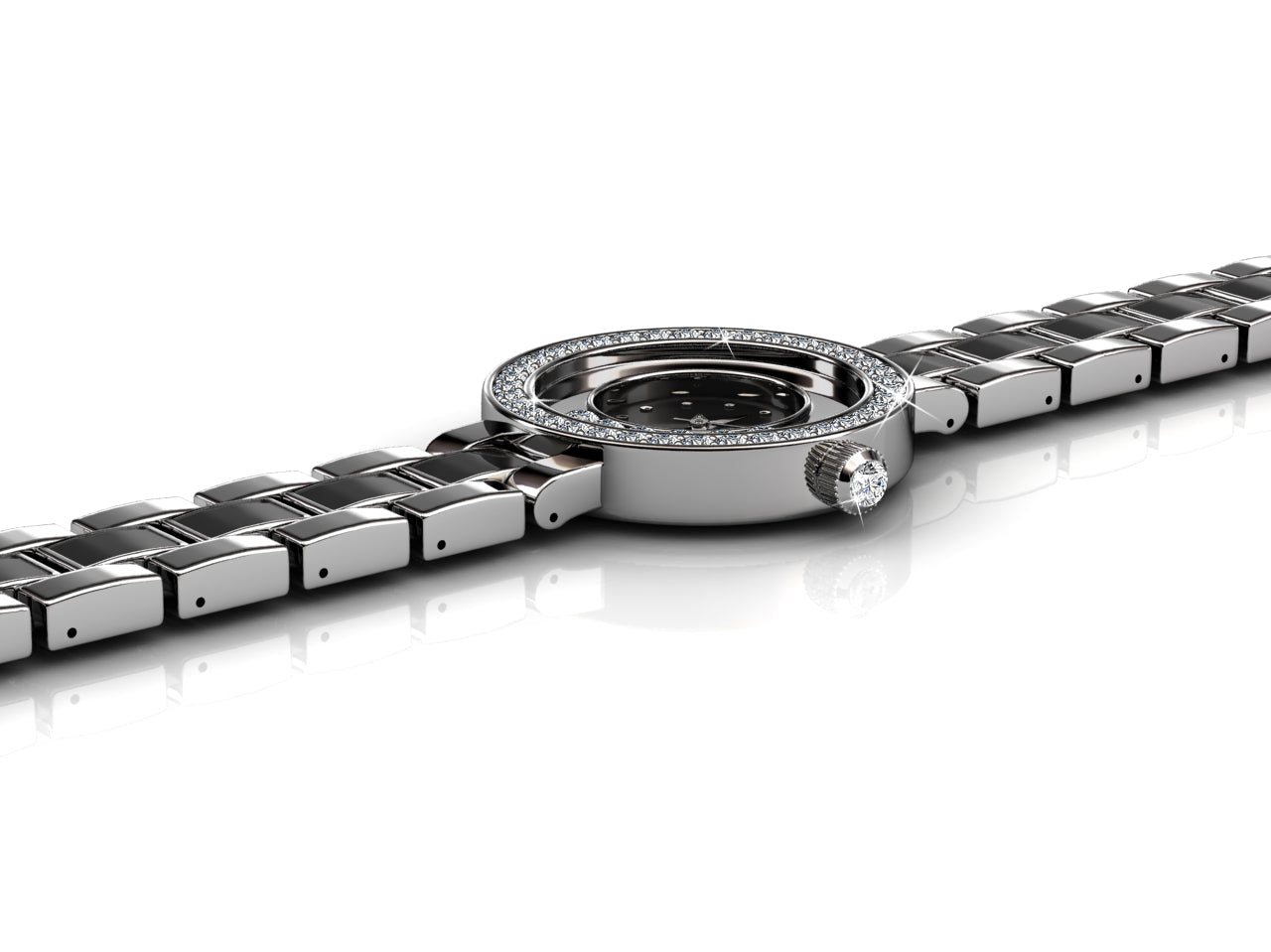 Montre Élégante en Cristal Swarovski - Plaquée Rhodium