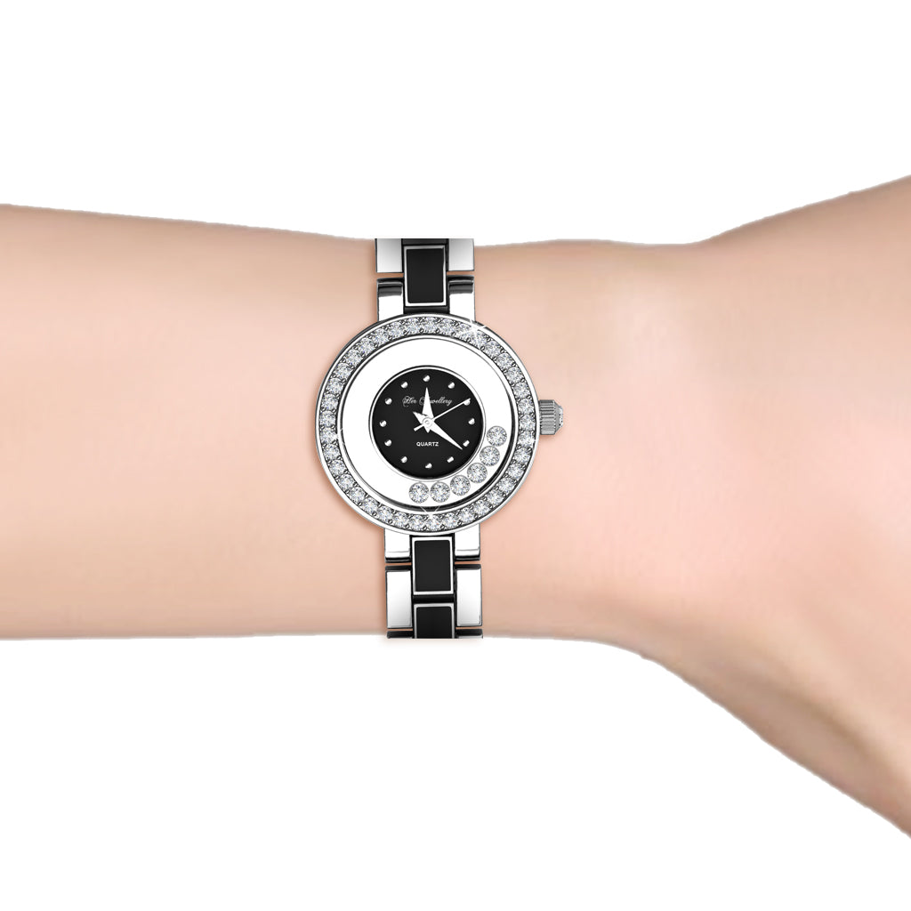 Montre Élégante en Cristal Swarovski - Plaquée Rhodium