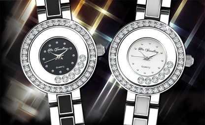 Montre Élégante en Cristal Swarovski - Plaquée Rhodium