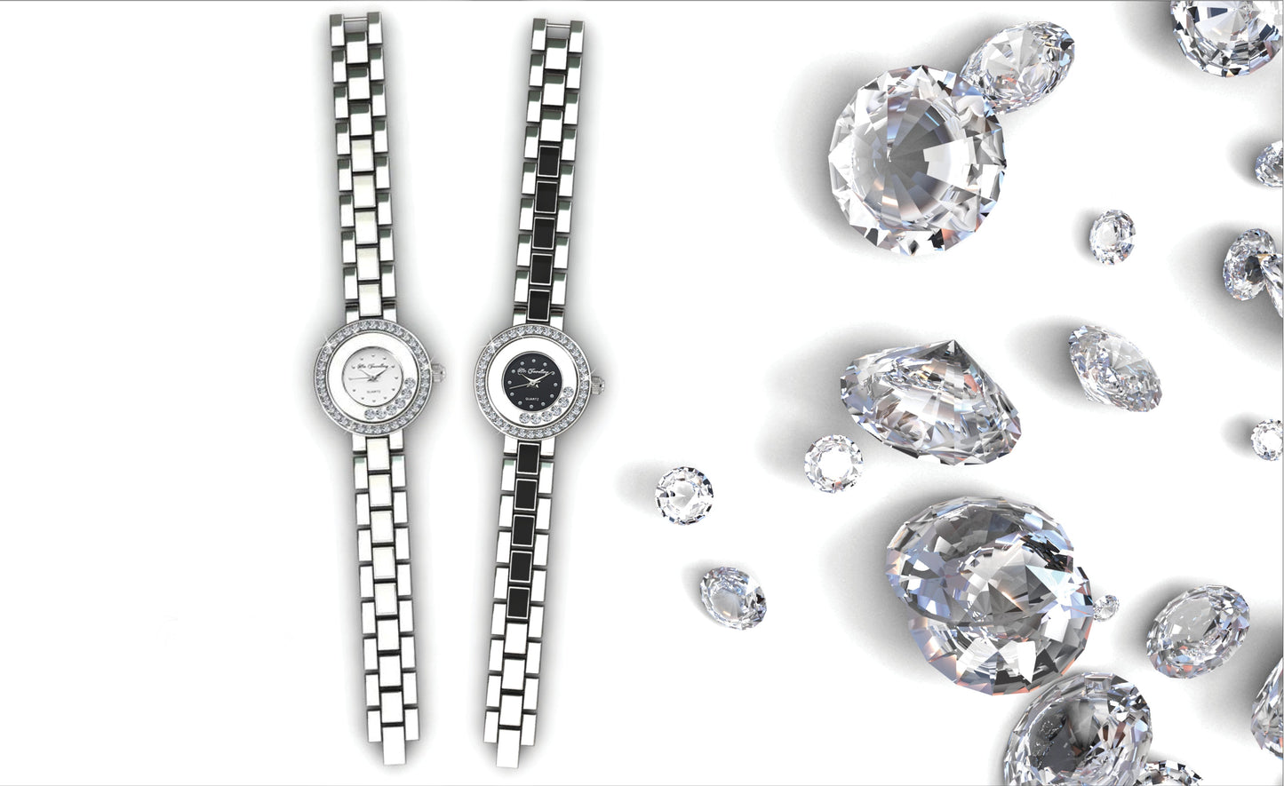 Montre Élégante en Cristal Swarovski - Plaquée Rhodium