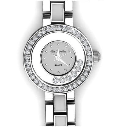 Montre Élégante en Cristal Swarovski - Plaquée Rhodium