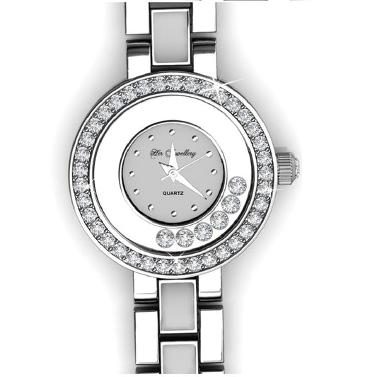 Montre Élégante en Cristal Swarovski - Plaquée Rhodium