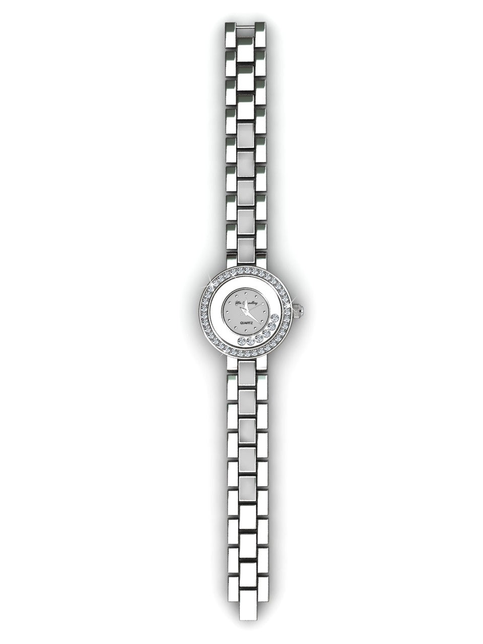 Montre Élégante en Cristal Swarovski - Plaquée Rhodium