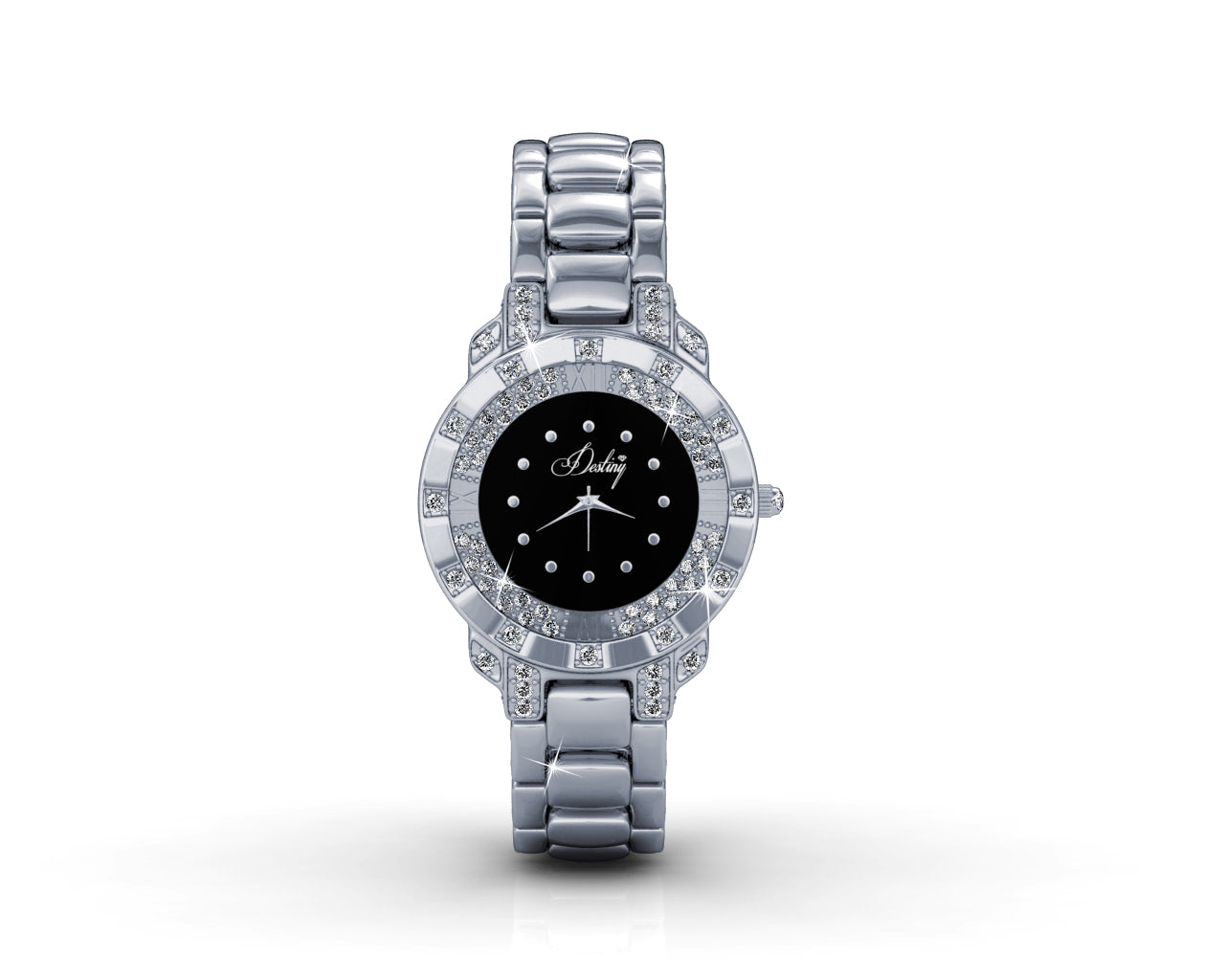 Montre Destiny en acier inoxydable avec cristaux Swarovski brillants