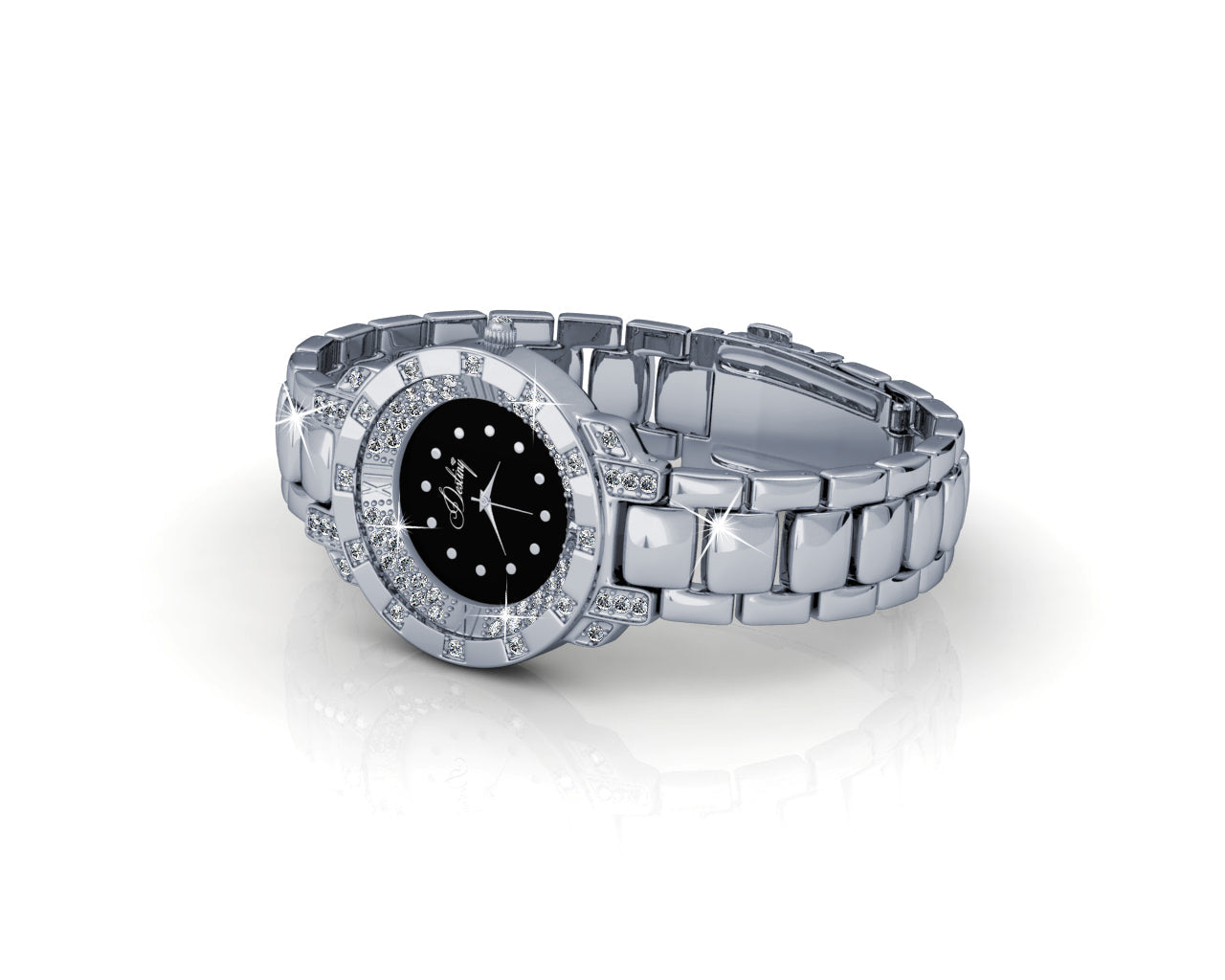 Montre Destiny en acier inoxydable avec cristaux Swarovski brillants
