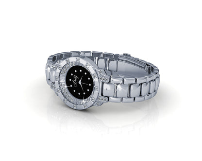 Montre Destiny en acier inoxydable avec cristaux Swarovski brillants