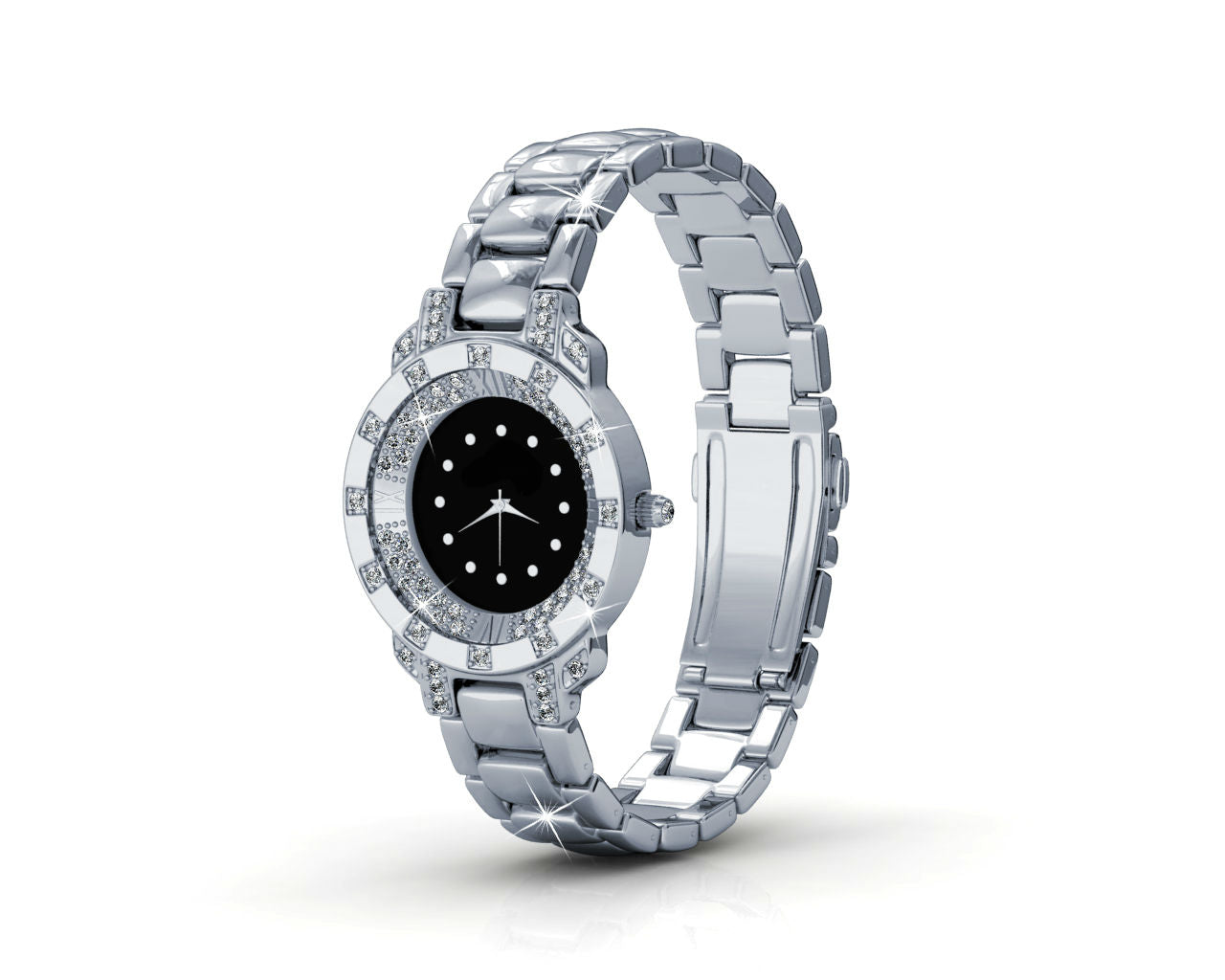 Montre Destiny en acier inoxydable avec cristaux Swarovski brillants
