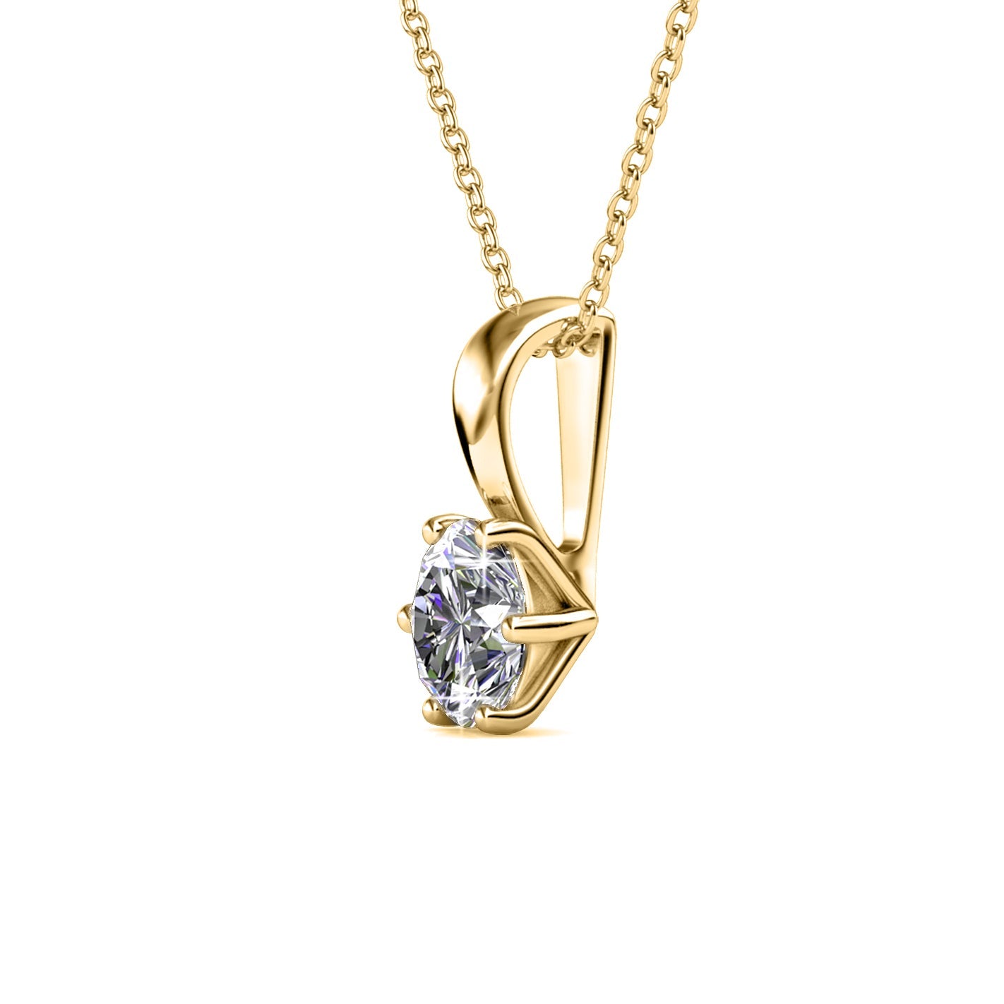 Chaîne en Or 18 Carats avec Pendentif en Cristal Autrichien Élégant