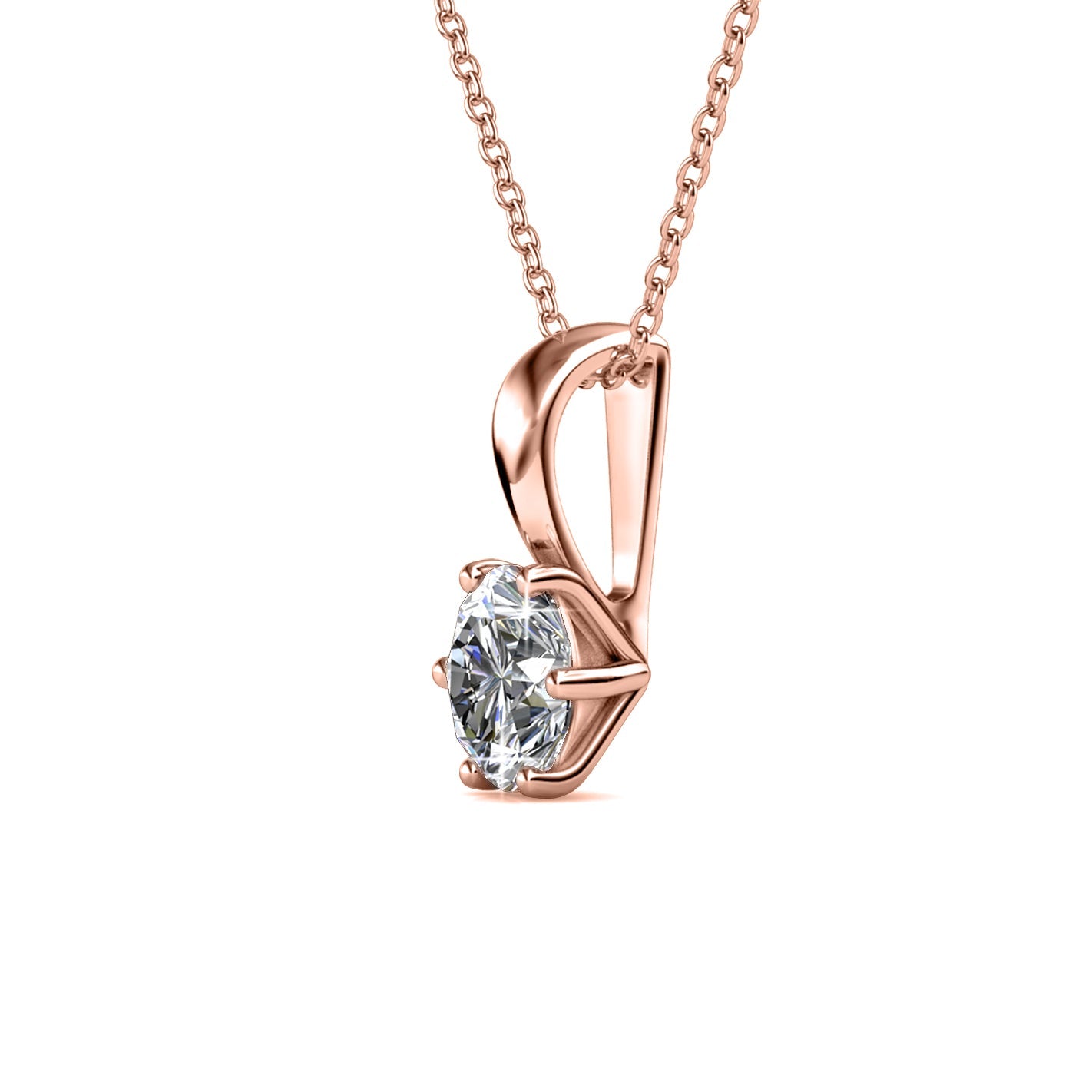 Chaîne en Or 18 Carats avec Pendentif en Cristal Autrichien Élégant
