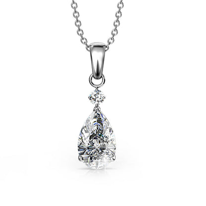 Collier Pendentif Princesse en Or avec 2 Cristaux Autrichiens Éblouissants