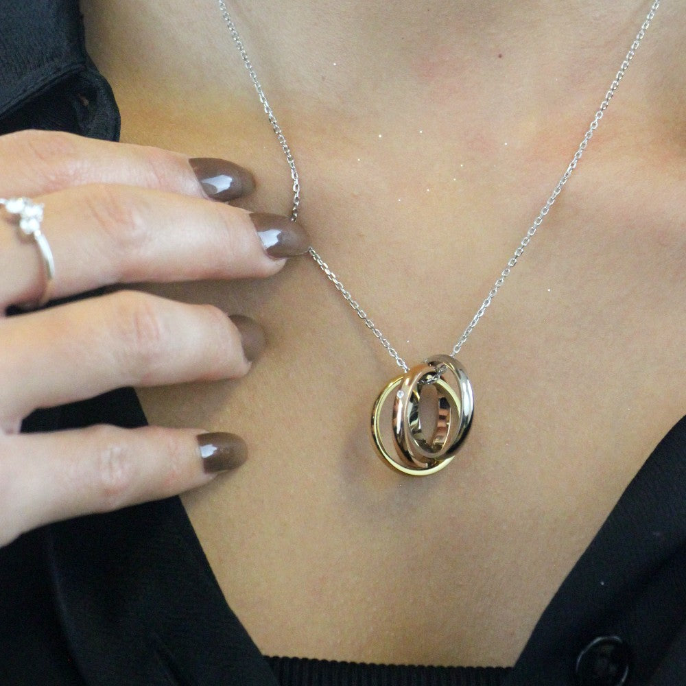 Pendentif 3 Realms en Rhodium avec Cristal Autrichien Luxe