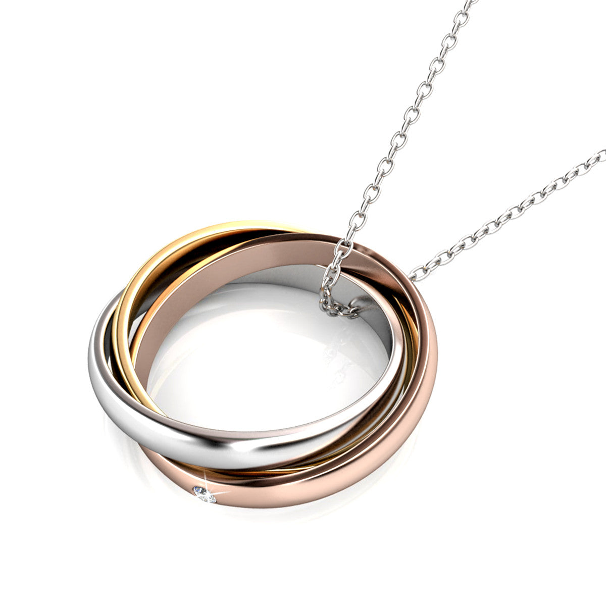 Pendentif 3 Realms en Rhodium avec Cristal Autrichien Luxe