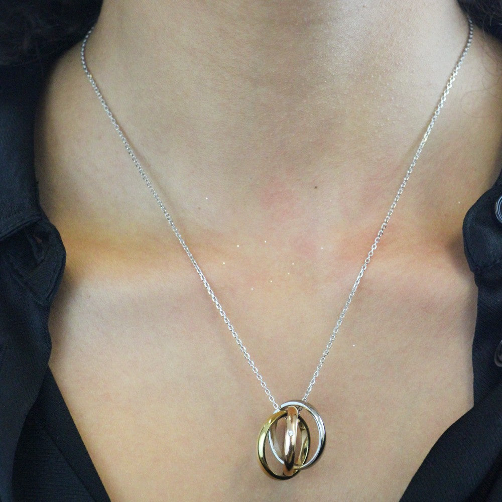 Pendentif 3 Realms en Rhodium avec Cristal Autrichien Luxe