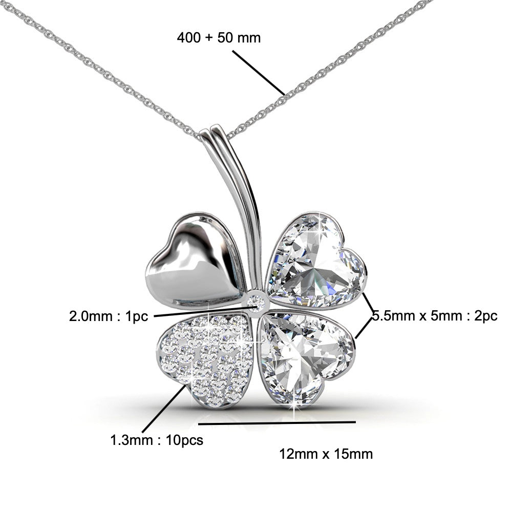 Collier Four Leaf en argent orné de 25 cristaux Swarovski