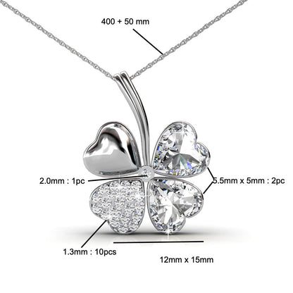 Collier Four Leaf en argent orné de 25 cristaux Swarovski