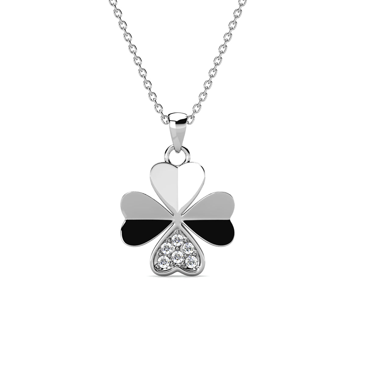 Collier et pendentif pétale Clover avec cristaux Swarovski