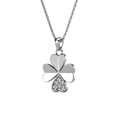 Collier et pendentif pétale Clover avec cristaux Swarovski