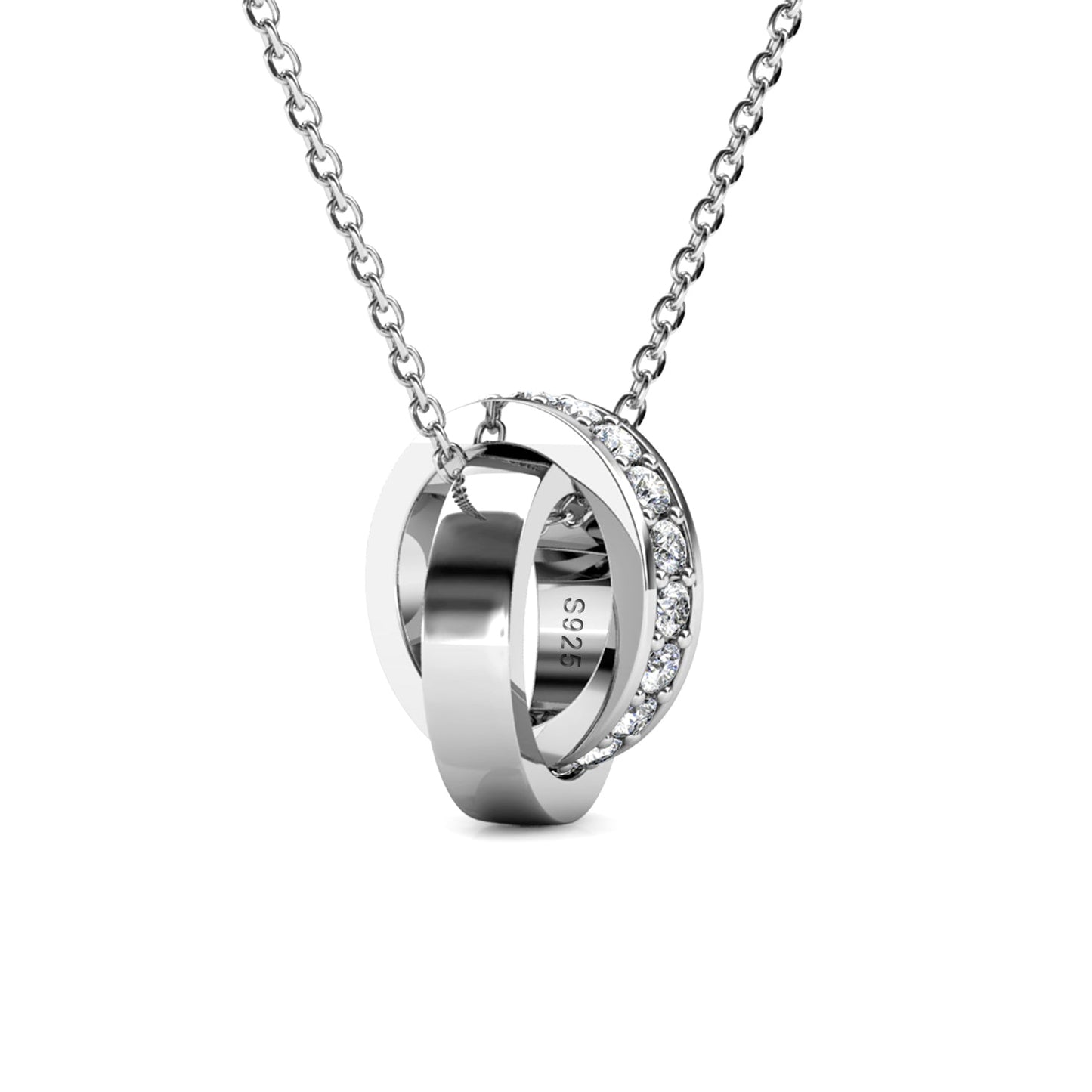 Collier Circle Hoop en Or Rose avec 20 Cristaux Swarovski