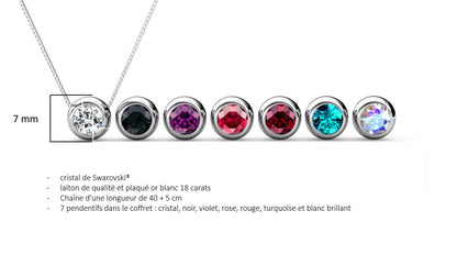 Collier Élégant en Plaqué Rhodium 18 Carats avec Cristaux Swarovski® Scintillants