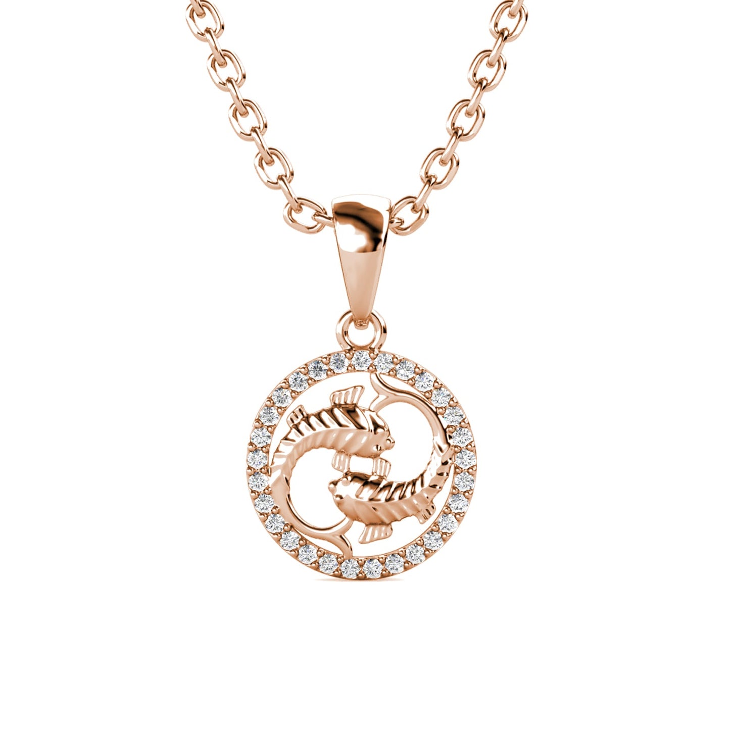 Chaîne Zodiacale en Acier Inoxydable avec Pendentif et Cristaux Autrichiens