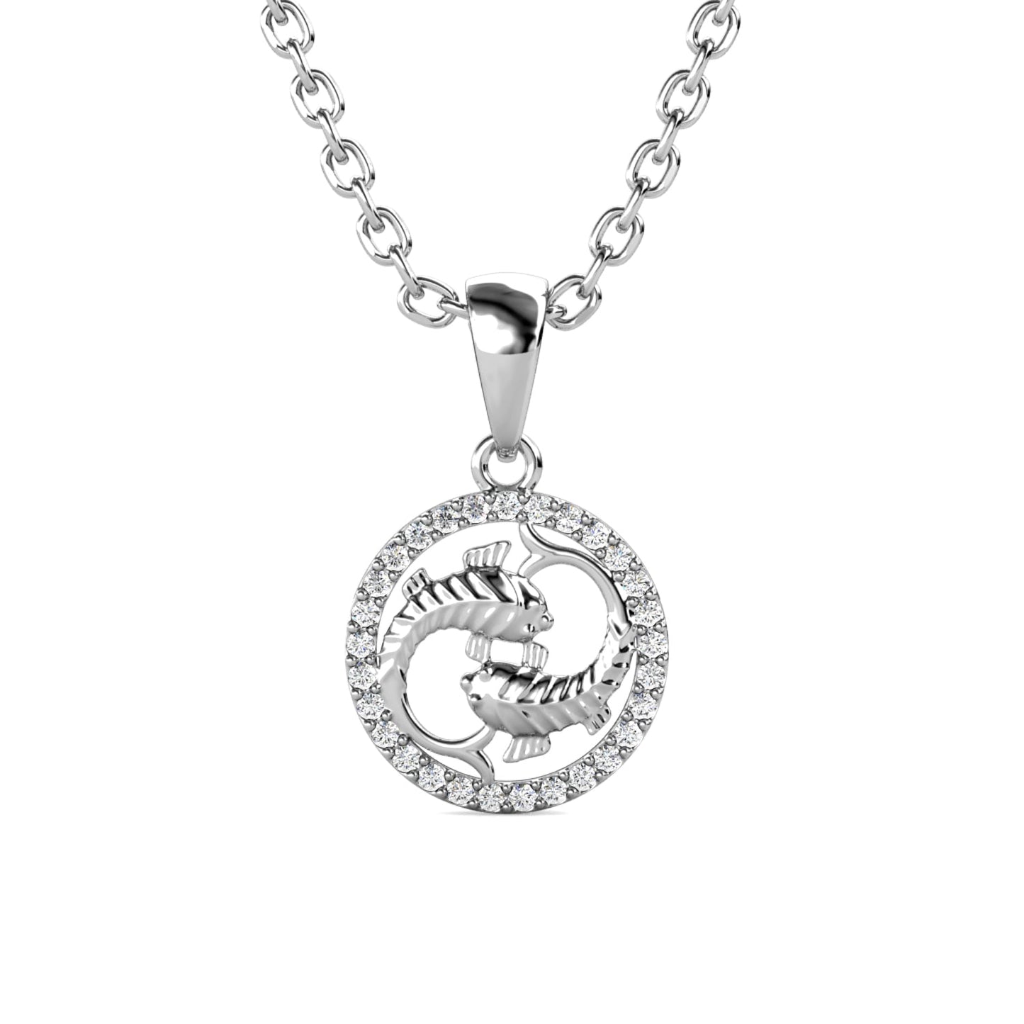 Chaîne Zodiacale en Acier Inoxydable avec Pendentif et Cristaux Autrichiens