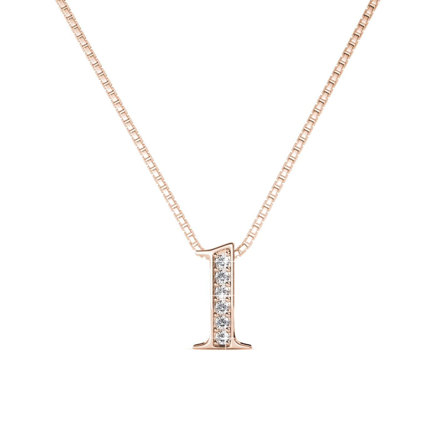 Chaîne porte-bonheur en plaqué or rose ou rhodium avec cristaux Swarovski®