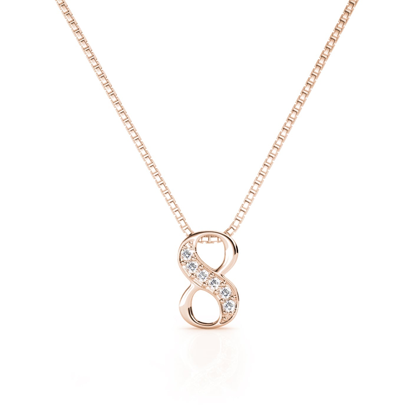 Chaîne porte-bonheur en plaqué or rose ou rhodium avec cristaux Swarovski®