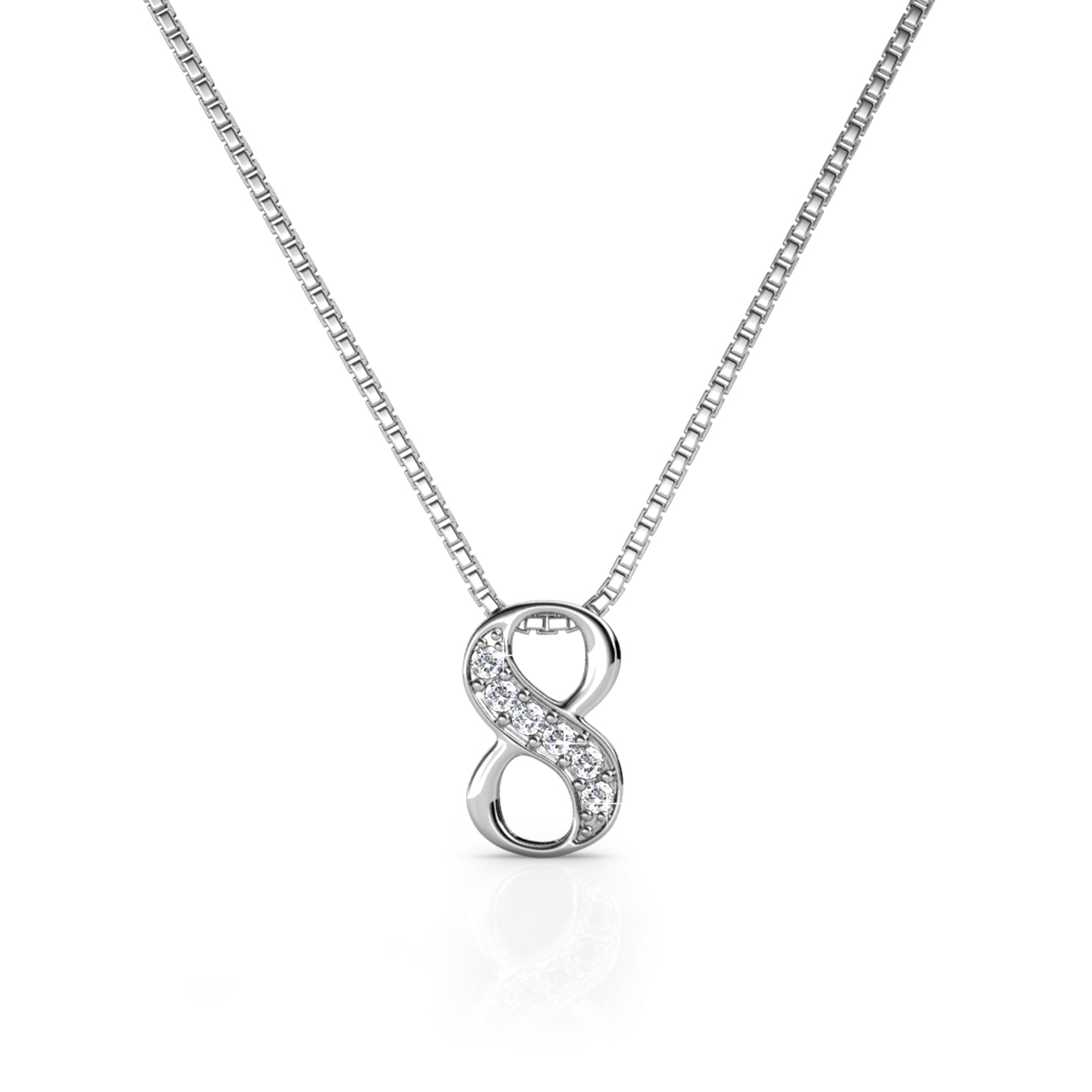 Chaîne porte-bonheur en plaqué or rose ou rhodium avec cristaux Swarovski®