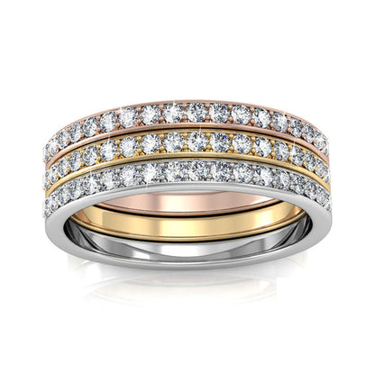 Bague Trinity Élégante avec 54 Cristaux Swarovski - L'éclat qui vous distingue