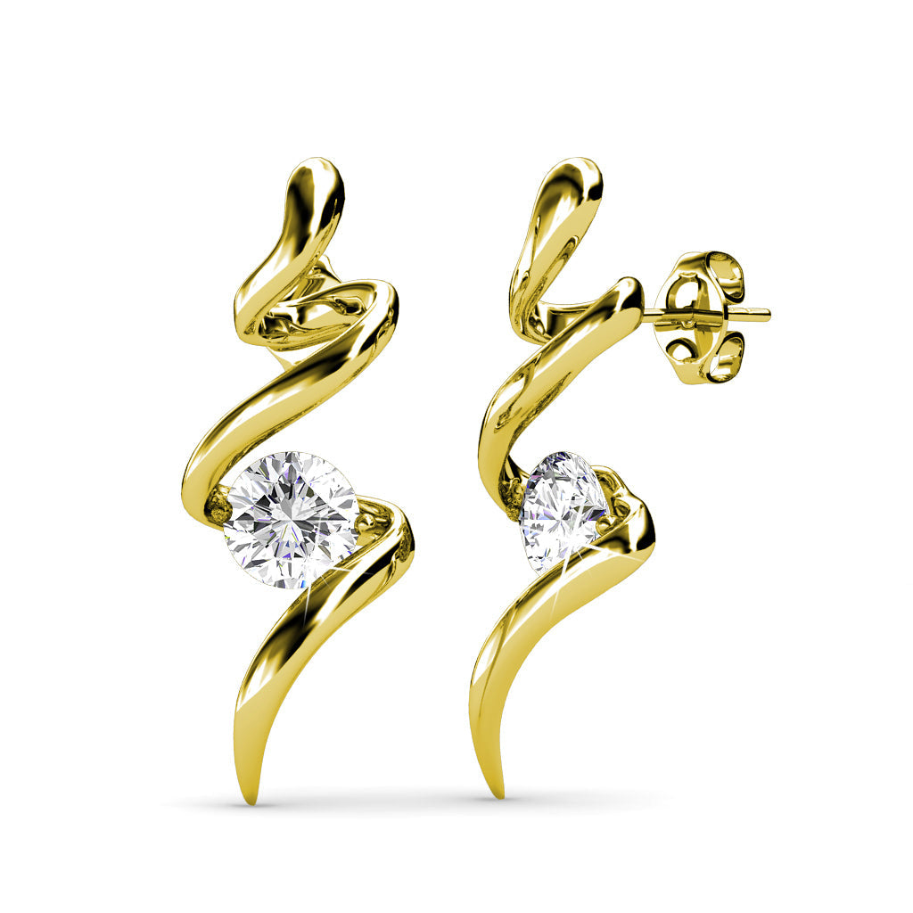 Coffret Parure Spirale : Élégance avec Collier et Boucles d'Oreilles en Cristaux Autrichiens