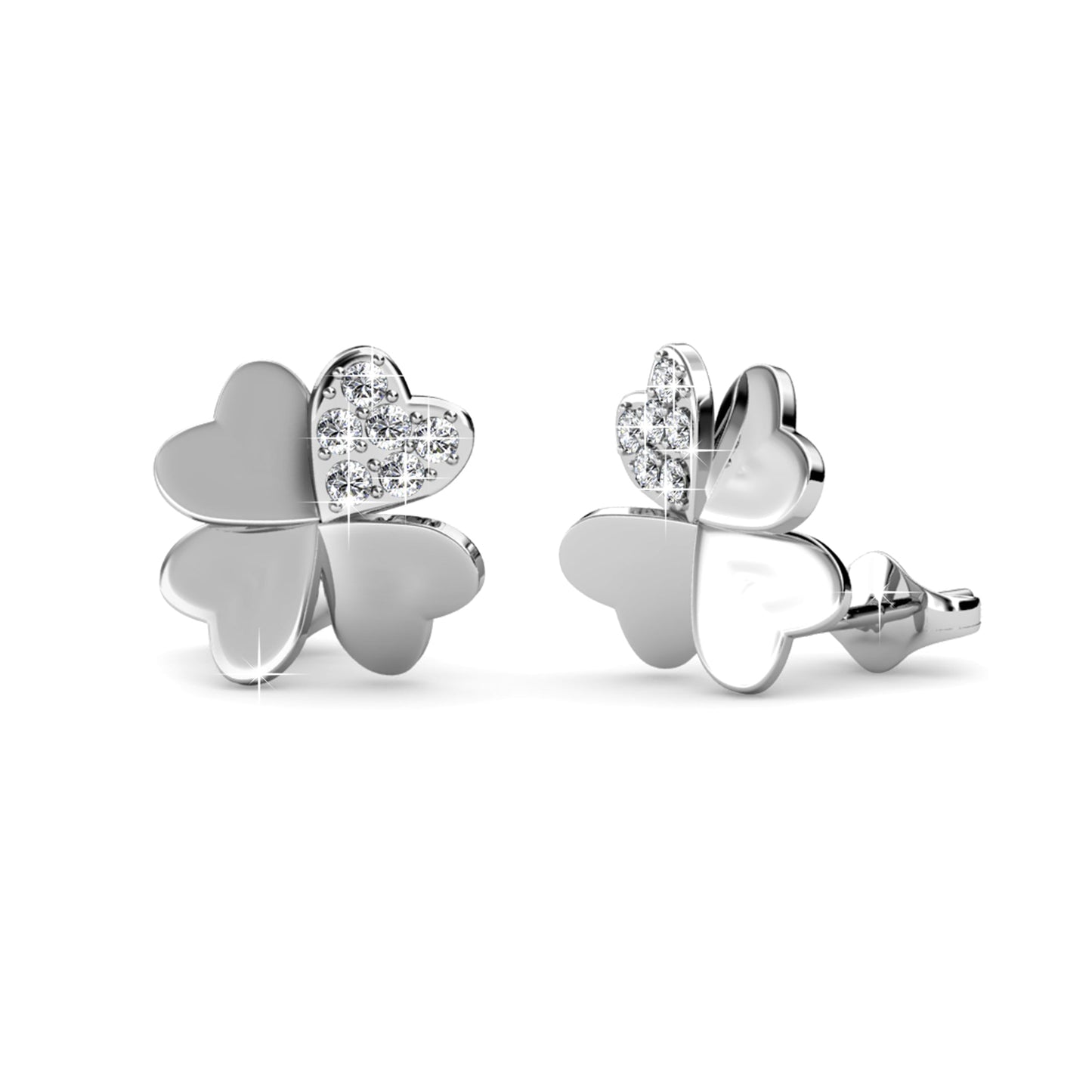 Collier et Boucles d'Oreilles Parure Clover Éclat en Cristaux Swarovski