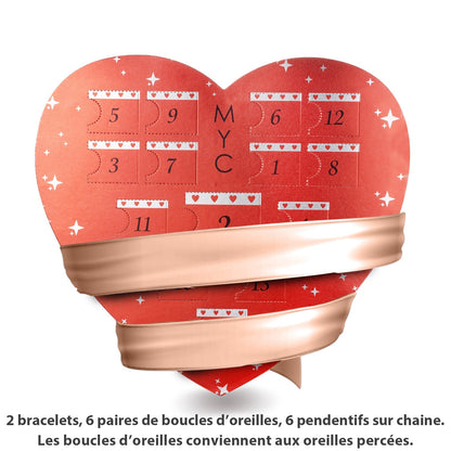 Coffret Cœur Élégance : 14 Bijoux en Cristaux Autrichiens pour un Style Raffiné