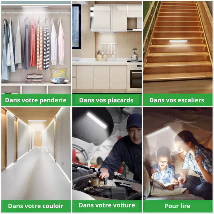 Lampe LED Detecteur de Mouvement - Éclairage Intérieur Automatique