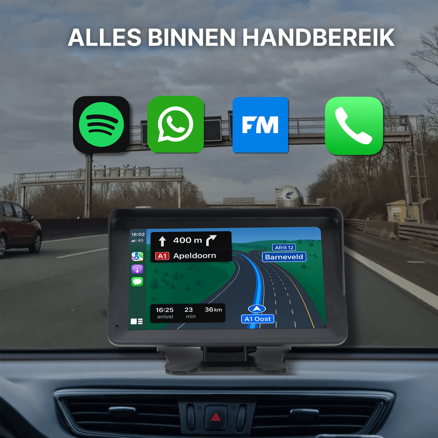 DriveMate One – L'écran sans fil qui connecte votre voiture à Apple CarPlay et Android Auto