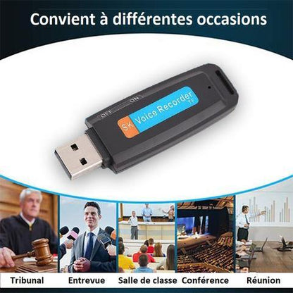 Clé USB avec micro intégré pour enregistrements vocaux pratiques
