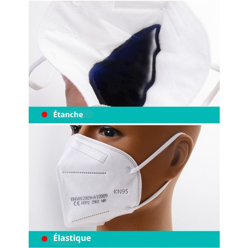 Masques FFP2 Jetables - Pack de 100 avec 98% de Protection contre les Bactéries