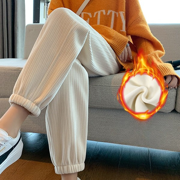 Pantalon d'Hiver Chic en Velours Côtelé