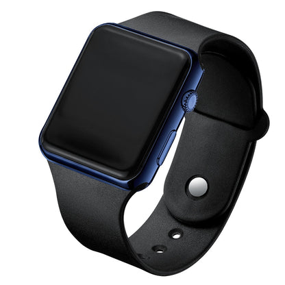 Montre LED Élégante en Silicone Noir pour Femme