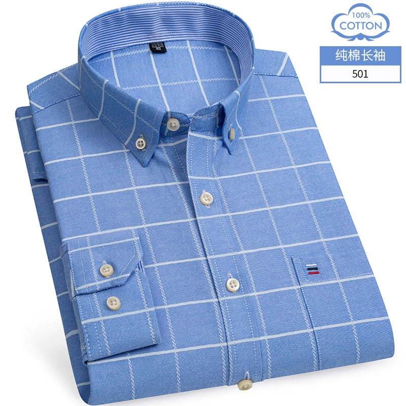 Chemise OXFORD en coton à manches longues - Élégance et confort réunis.