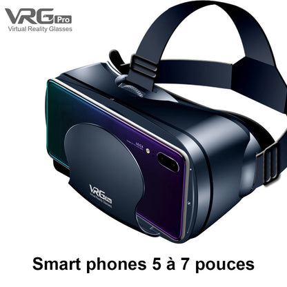 Casque VR 3D avec Lunettes Intégrées et Télécommande - Plongez dans l'Immersion