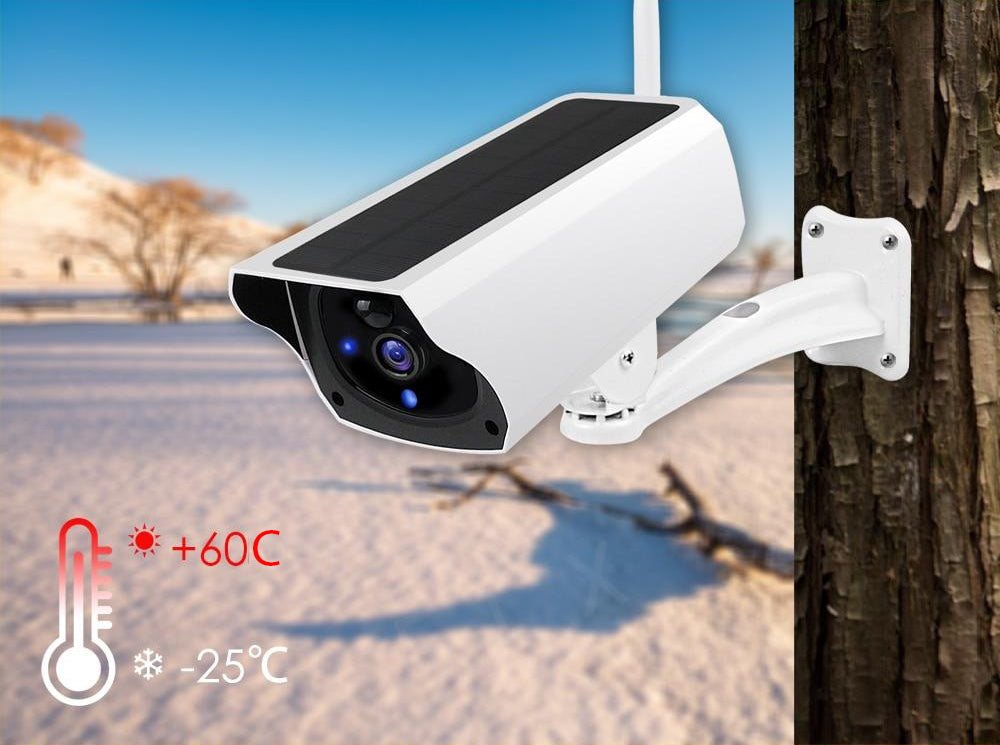 Caméra Solaire WiFi de Surveillance Extérieure avec Détection de Mouvement