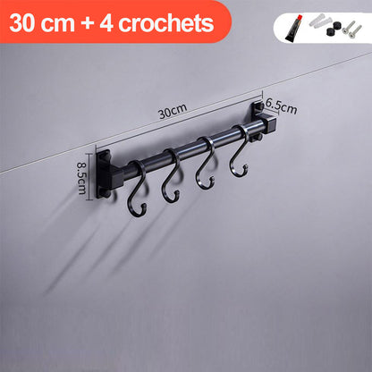 Barre Porte-Outils Élégante pour Cuisine avec Crochets Pratiques