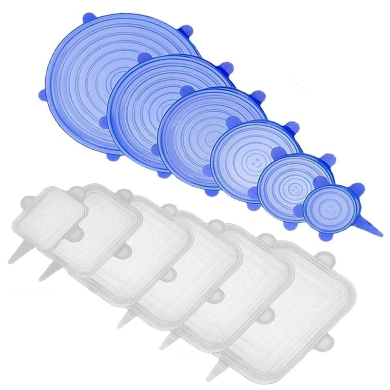 Couvercles en Silicone Extensibles – Lot de 12 Tailles Pratiques pour un Rangement Optimal