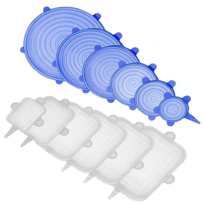 Couvercles en Silicone Extensibles – Lot de 12 Tailles Pratiques pour un Rangement Optimal