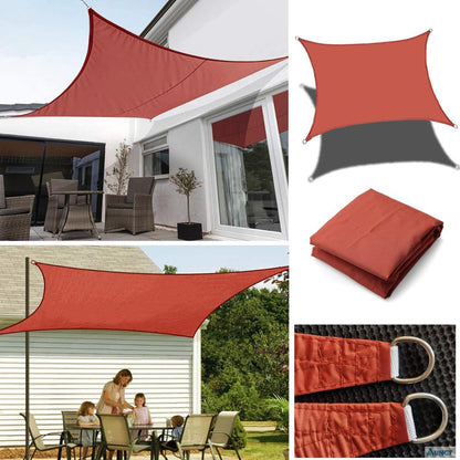 Voile d'ombrage rouge rouille - Protection UV 90% et imperméable