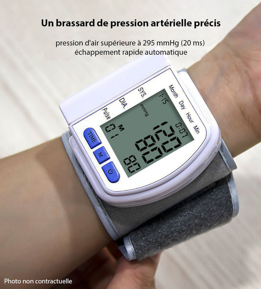 Tensiomètre Électronique au Poignet avec Affichage Complet et Garantie 3 Ans