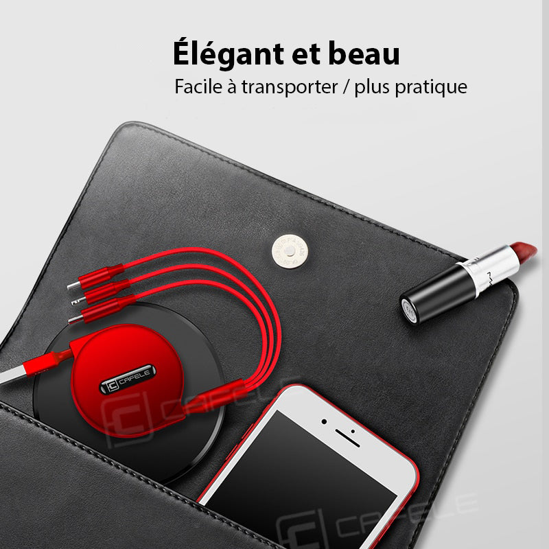Câble de recharge ultra-rapide 3-en-1 pour tous vos appareils