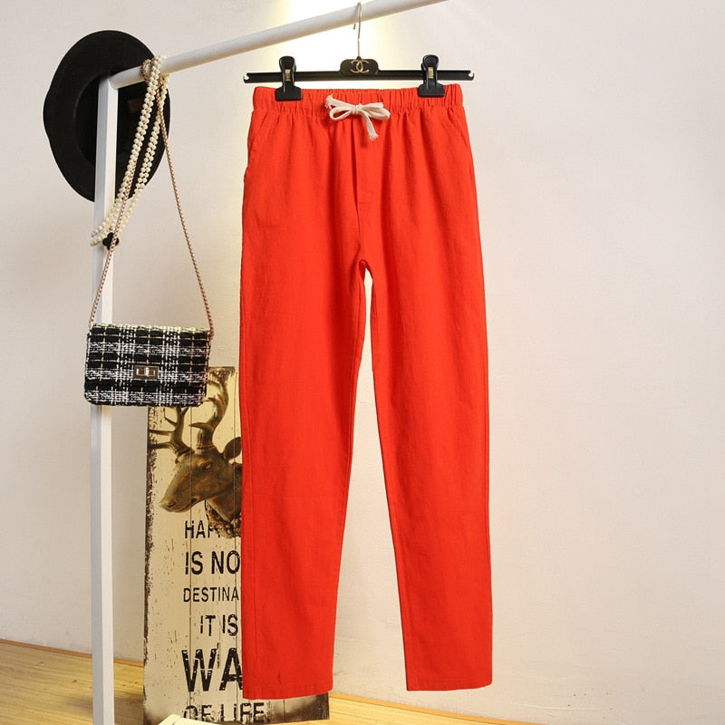 Pantalon Estival en Coton et Lin – Léger et Confortable pour Femme